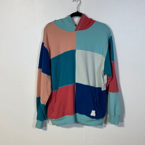 Teddy Fresh Hoodie Sweatshirt Men’s Size XL Colorblock Blue Pink Orange Cotton